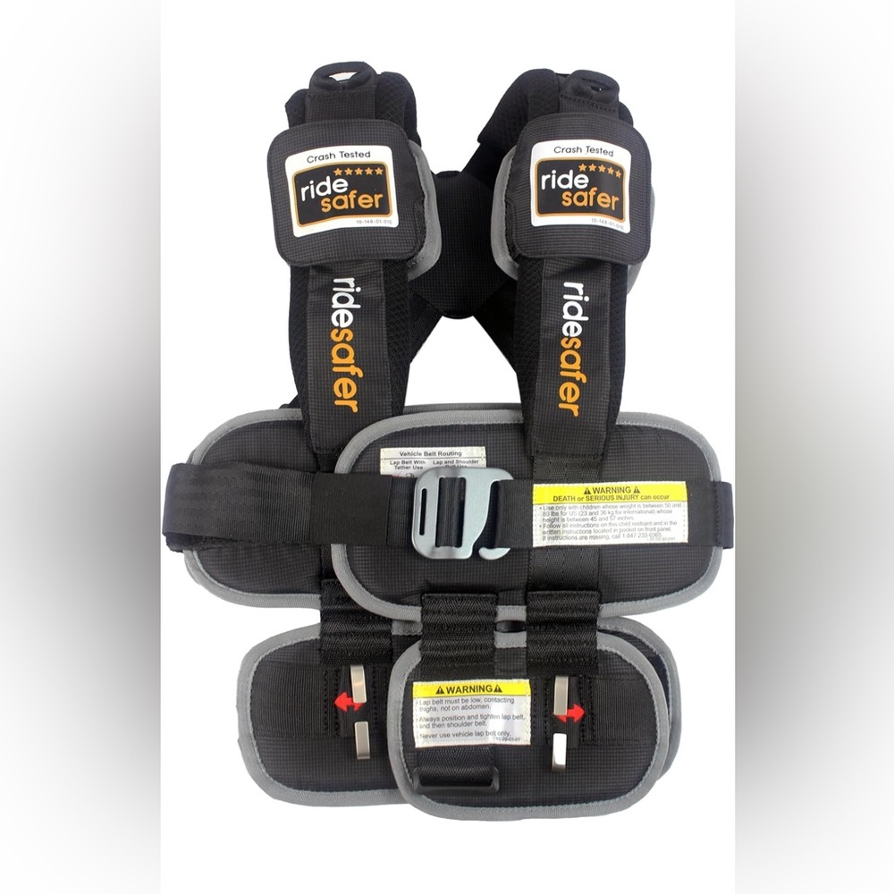 Ride Safer, Size XS in Black, Lightweight Compact, Portable Car Seat 22-40lbs
